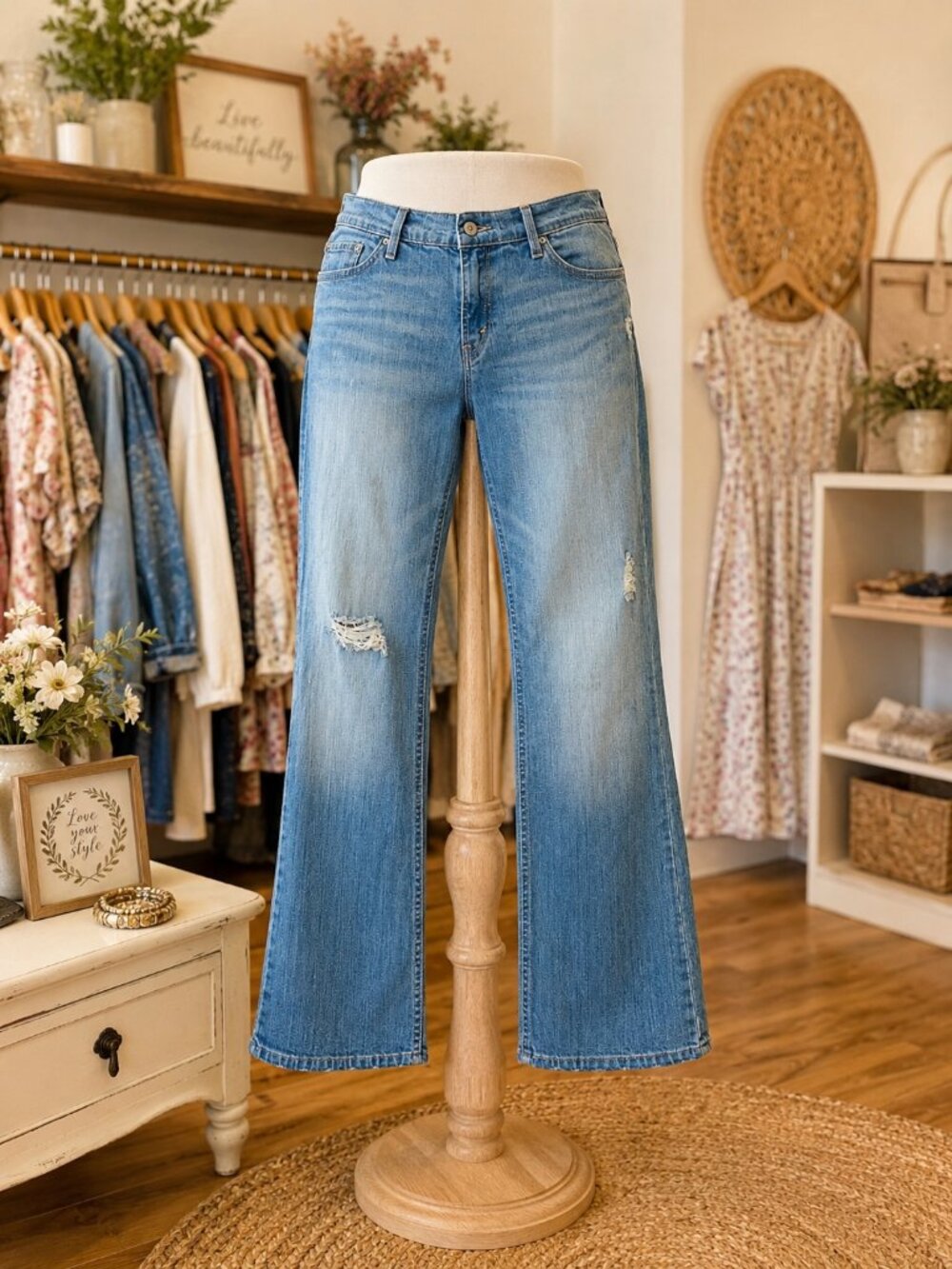 Levi's Too Superlow Wide Flare Jeans Sz 13M Light Wash Stretch Denim Y2K GenZ
